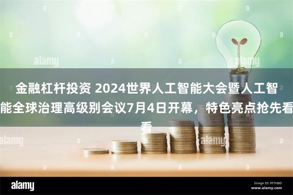 金融杠杆投资 2024世界人工智能大会暨人工智能全球治理高级别会议7月4日开幕，特色亮点抢先看