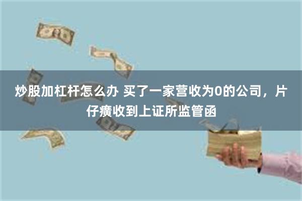 炒股加杠杆怎么办 买了一家营收为0的公司，片仔癀收到上证所监管函