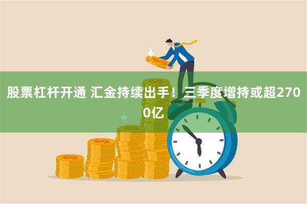 股票杠杆开通 汇金持续出手！三季度增持或超2700亿